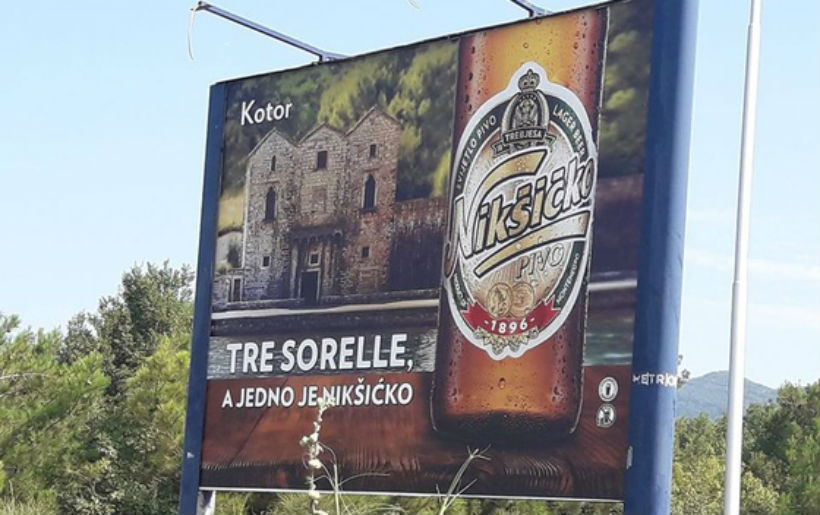 Tre sorelle i Nikšićko pivo: Bokelji prijete tužbom zbog “Trebjesinih” bilborda