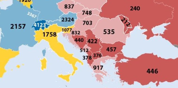 Pogledajte gdje je prosječna plata u Crnoj Gori u odnosu na region i Evropu