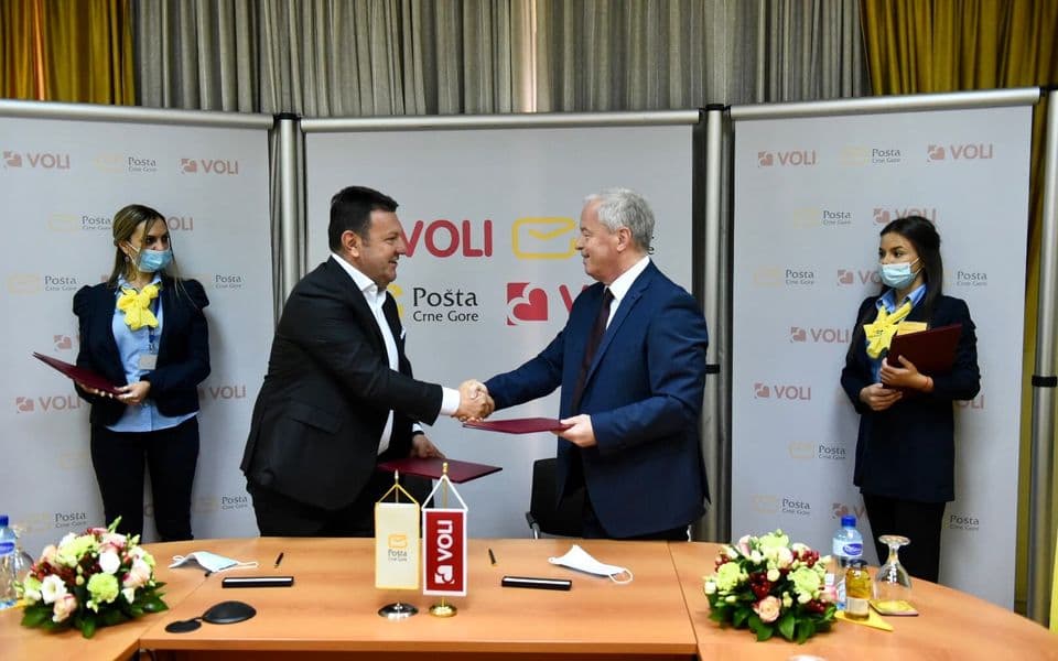 Potpisan sporazum o saradnji između Pošte Crne Gore i kompanije Voli