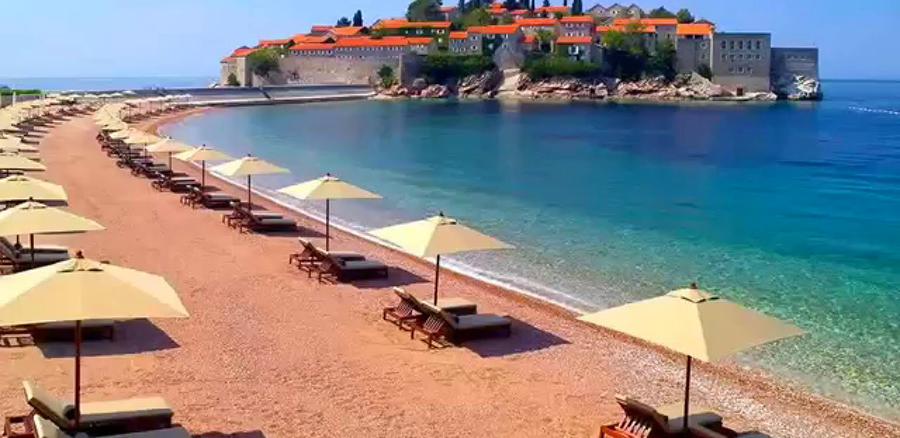 Sveti Stefan, plaza, more