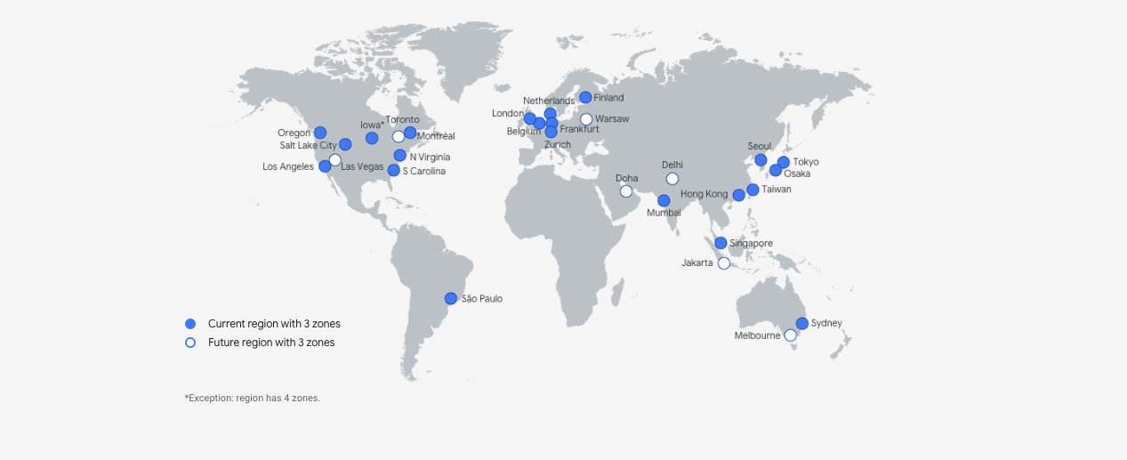 Google Cloud dostupan u nove tri regije na svijetu
