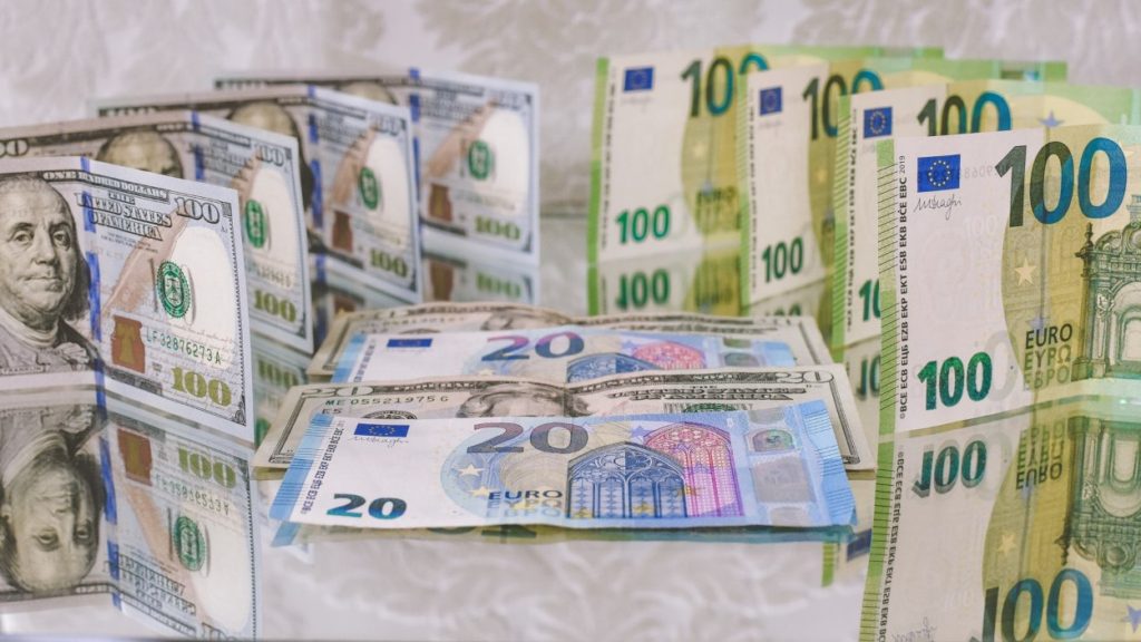 euro, dollar, money