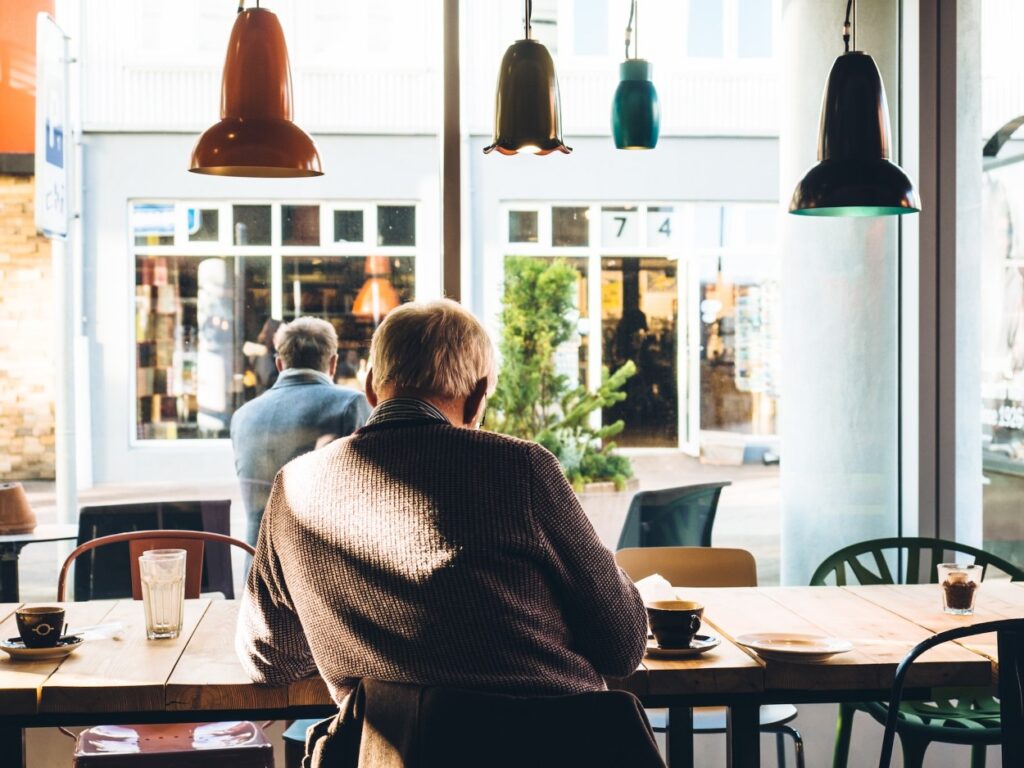 cafe, senior, eldery, business, entrepreneur