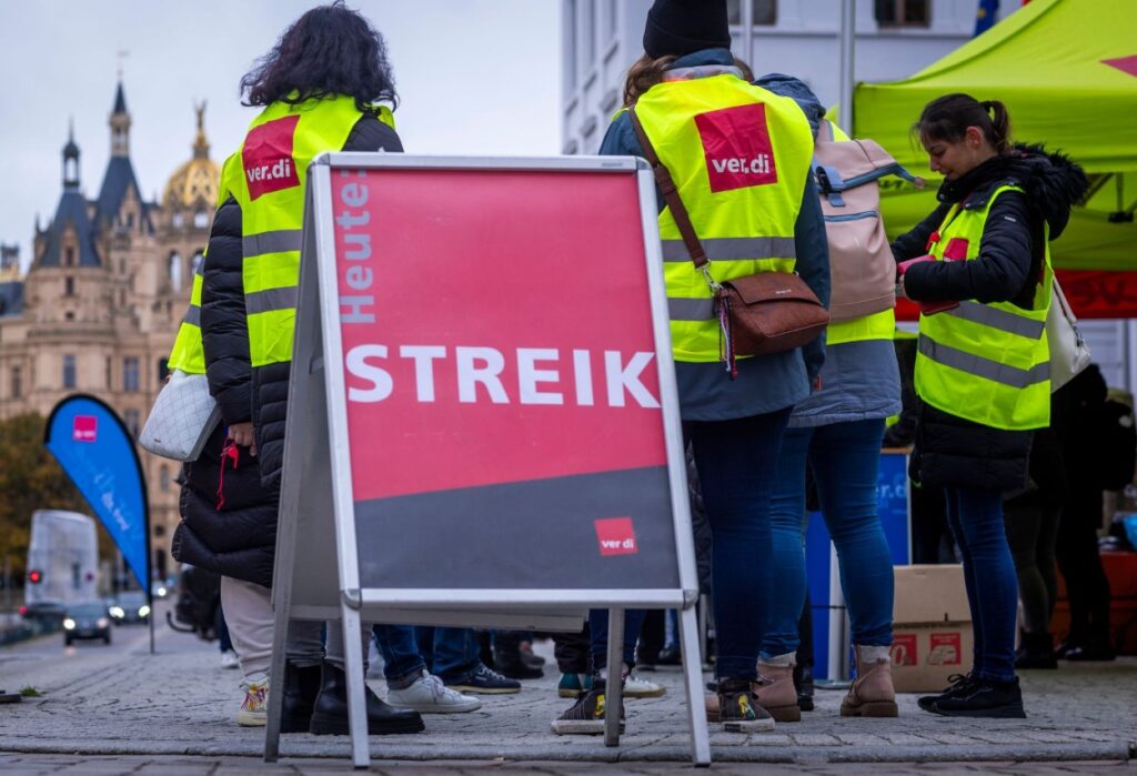 štrajk, njemačka, germany, workers, union, verdi
