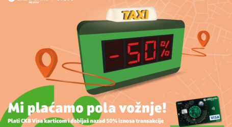 Mi plaćamo pola vožnje: Uštedi 50% na taksi vožnju uz CKB Visa karticu!