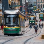 finska, finland, city, people, traffic, tram