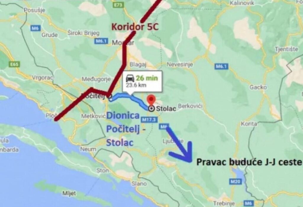 jadransko jonski autoput bih, počitelj stolac dionica