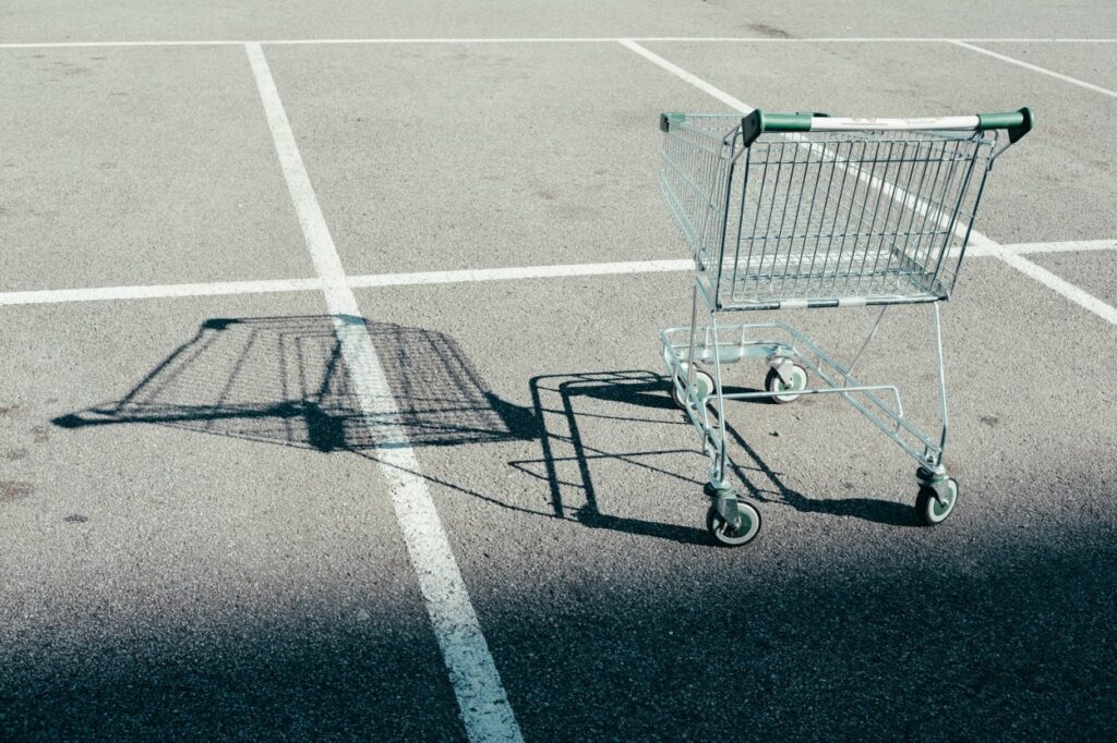 shopping cart, prodavnica, supermarket, hipermarket, parking