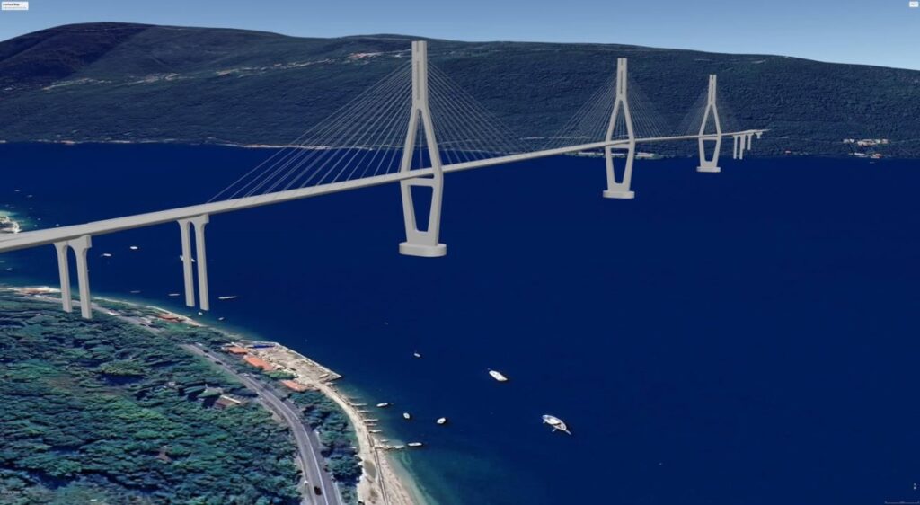 Idejno rješenje mosta između Zelenike i Luštice, Luštica Zelenika most, brza saobraćajnica