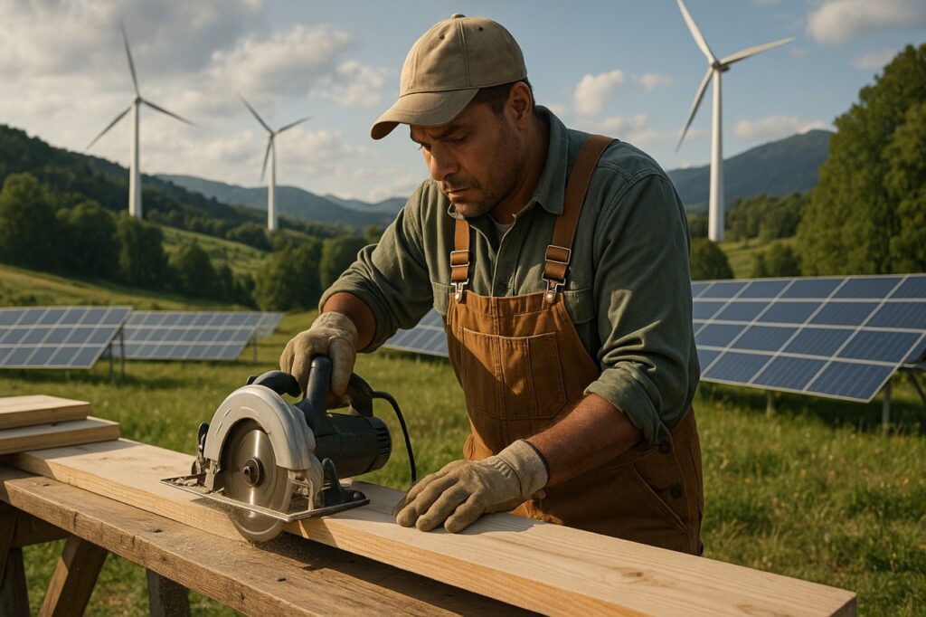 green energy zelena energija worker solar wind oie