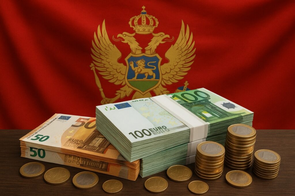 euro montenegro money flag, public debt, javni dug