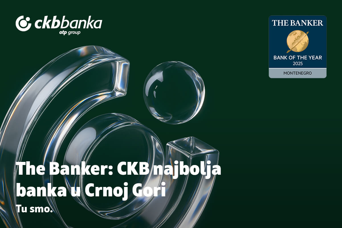 CKB potvrđuje liderstvo: Banka godine u Crnoj Gori – Investitor