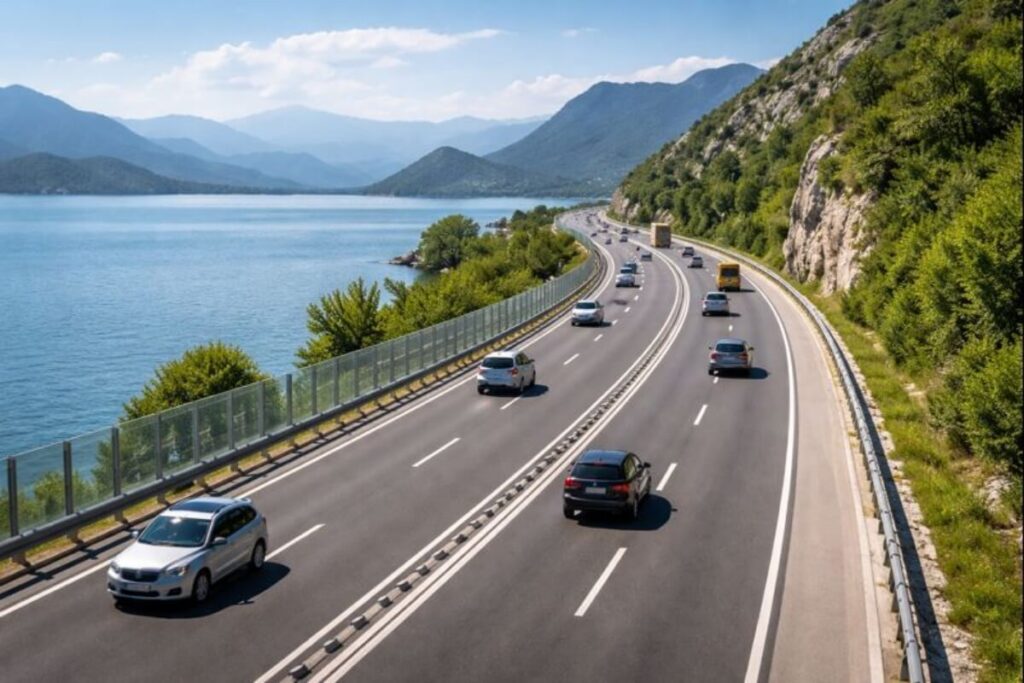 magistrala, put, road, Skadarsko jezero