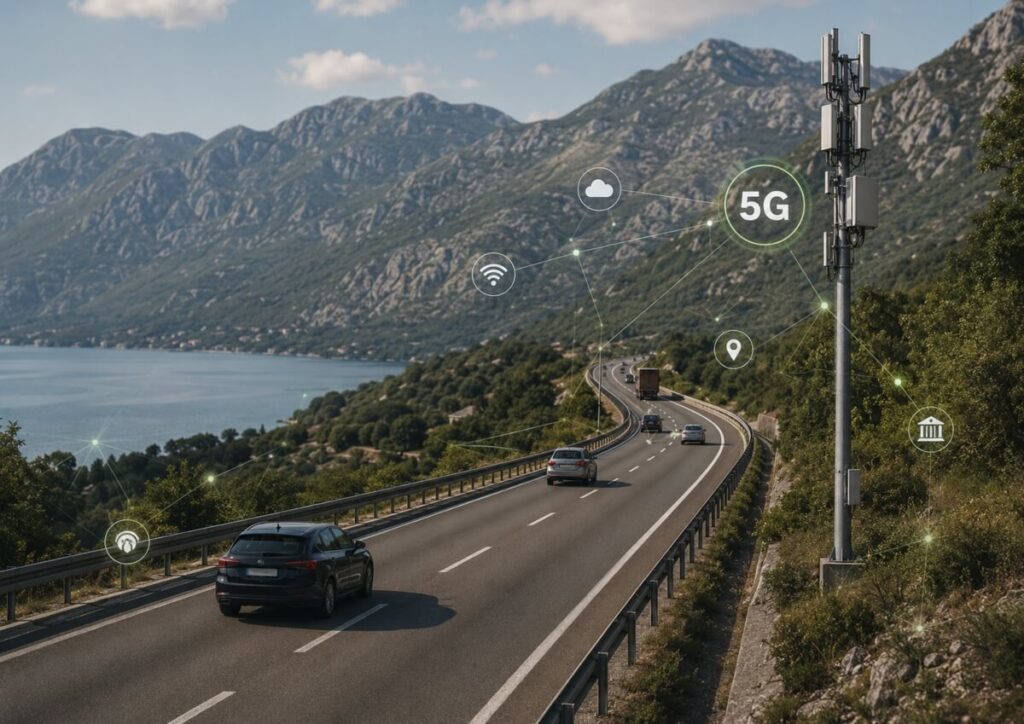 5g mreža, 5G coverage, road, put