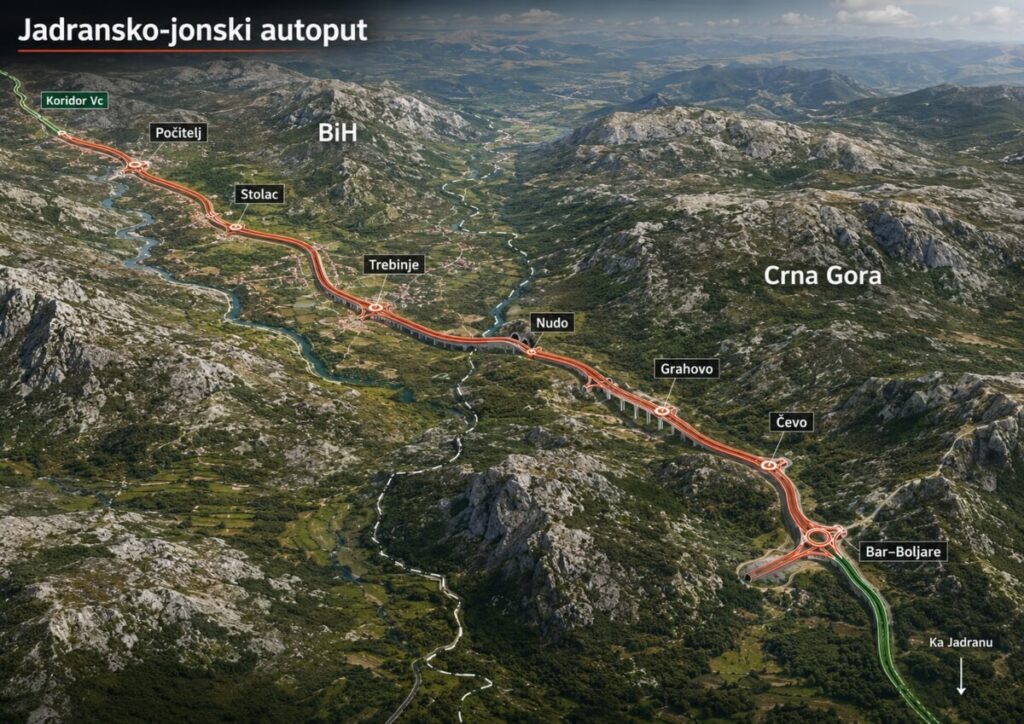 jadransko-jonski autoput, bih-cg