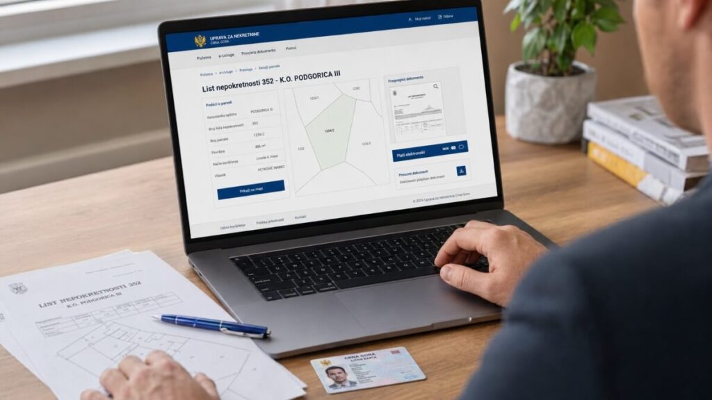 list nepokretnosti, uprava za nekretnine, e-servisi, elektronska vlada