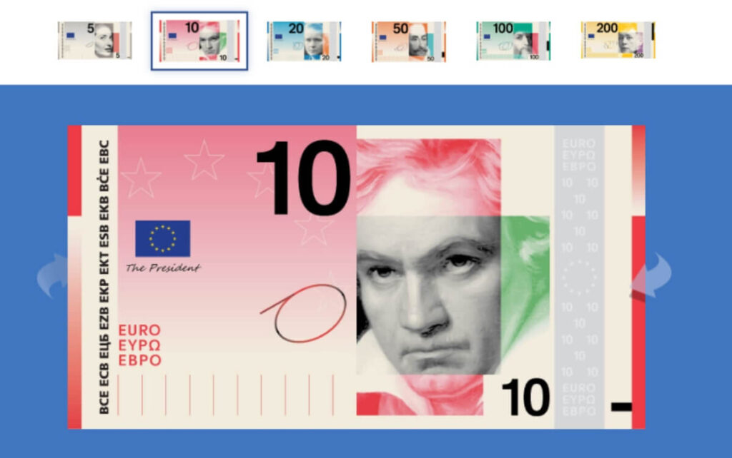 euro ecb banknotes